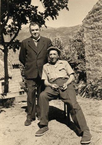 Ernest Benedetti et Don Joseph Lucchini di Ribeddu (le frre de Blanchard, Marie et Fantje), annes 1960